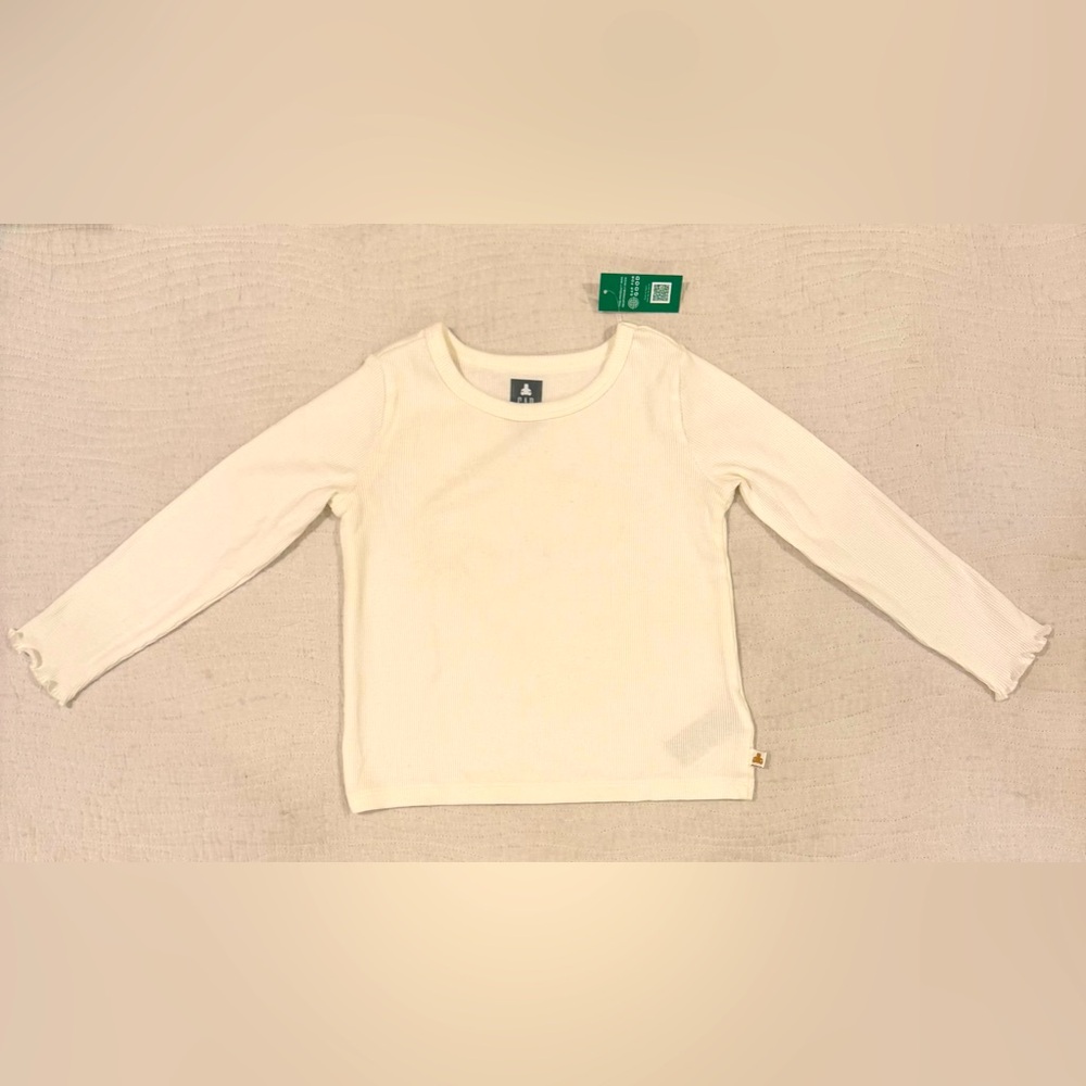 Gap organic cotton toddler girl cream/ivory long sleeve sz 4